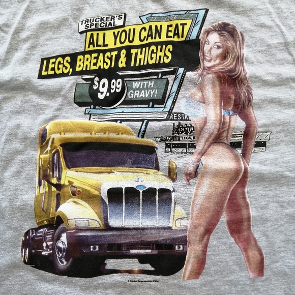 Trucker's Special Grey T-shirt Large - Picture 2 of 5